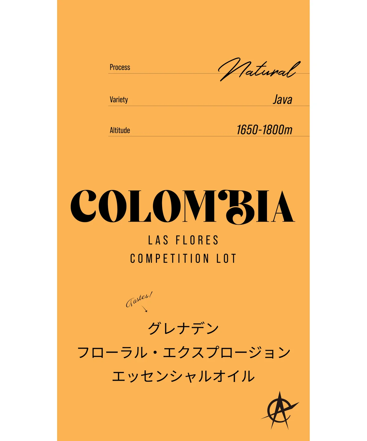 acid coffee Colombia Las Flores Competition Lotの袋