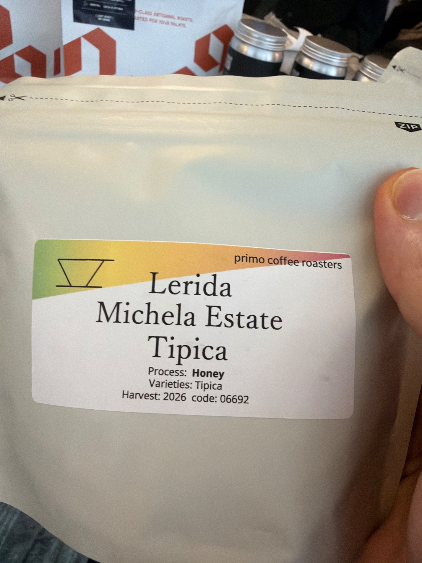 primo coffee roasters Lerida Michela Estate Tipicaの袋