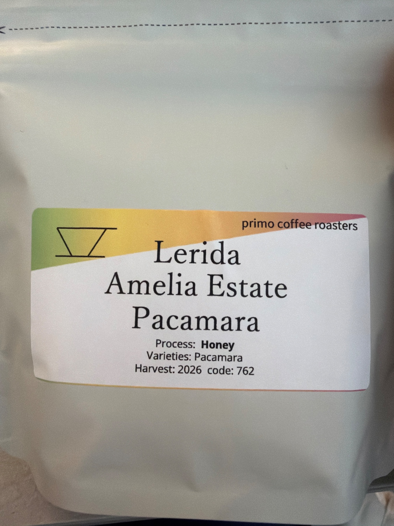 primo coffee roasters Lerida Amelia Estate Pacamaraの袋